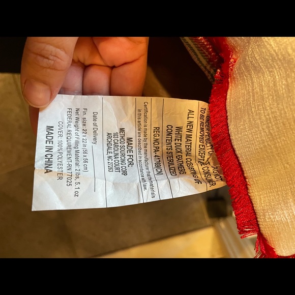 Peacock alley 22x22 merry Christmas pillow with bells - Picture 4 of 5